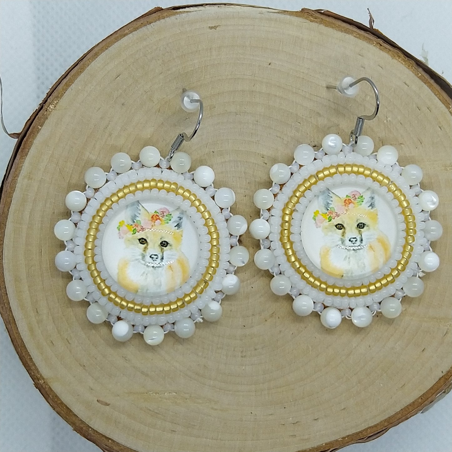 Earrings - Flower Fox