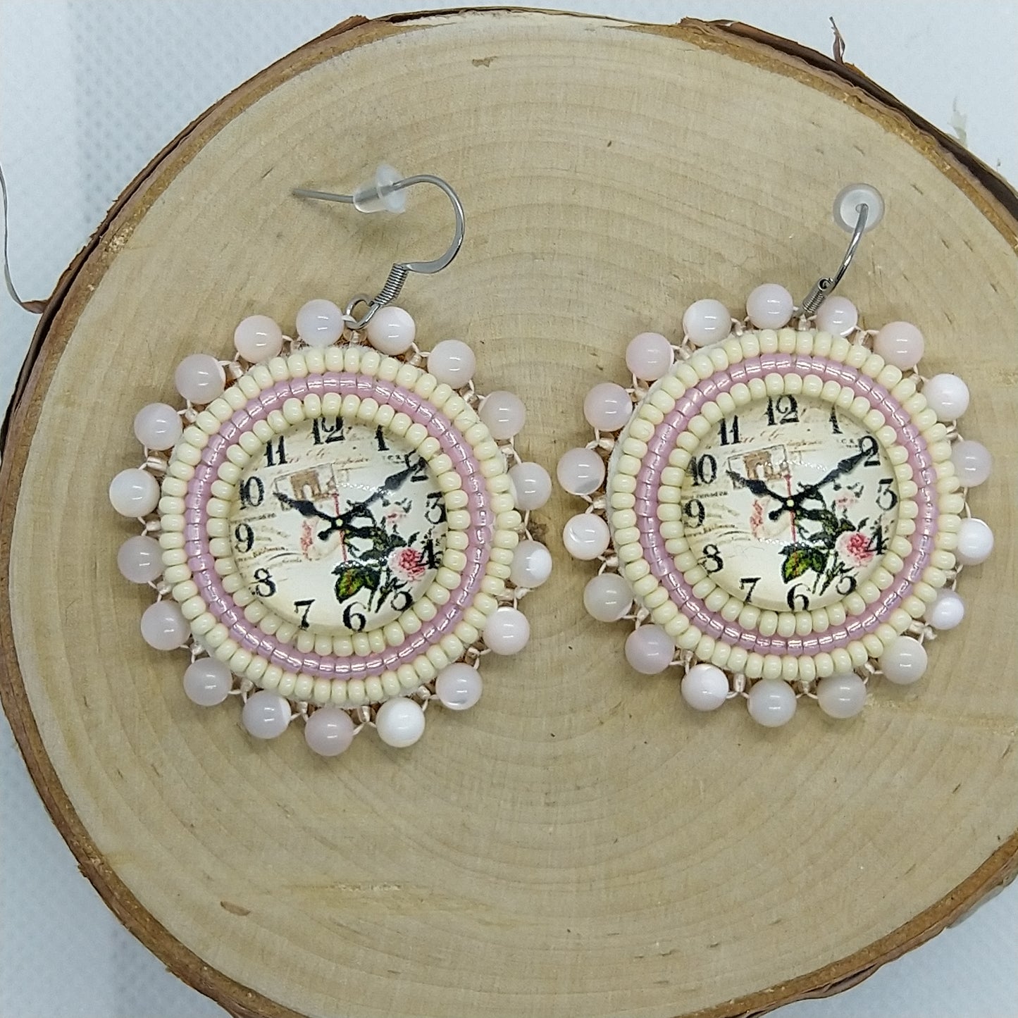 Earrings - Rose Clock