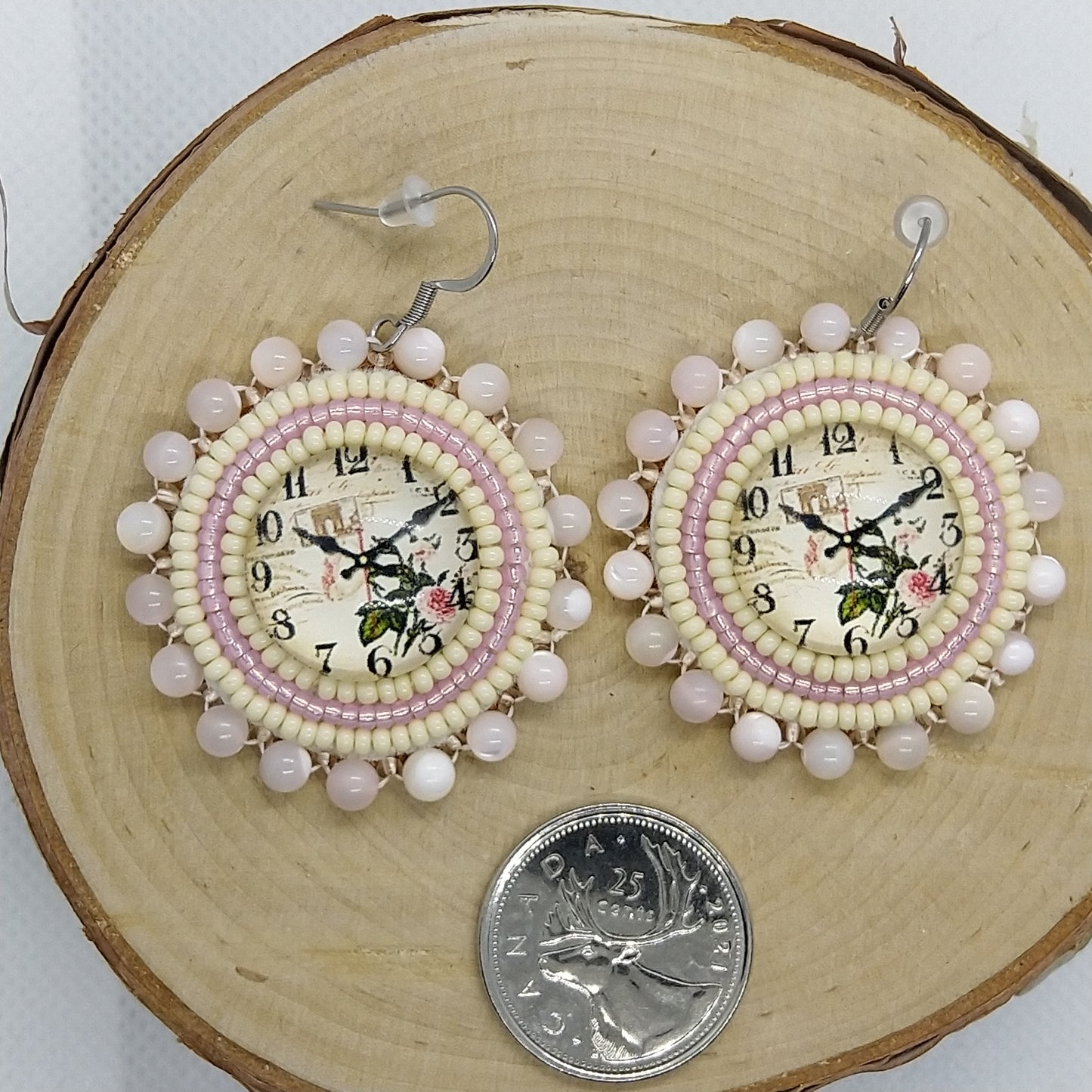 Earrings - Rose Clock