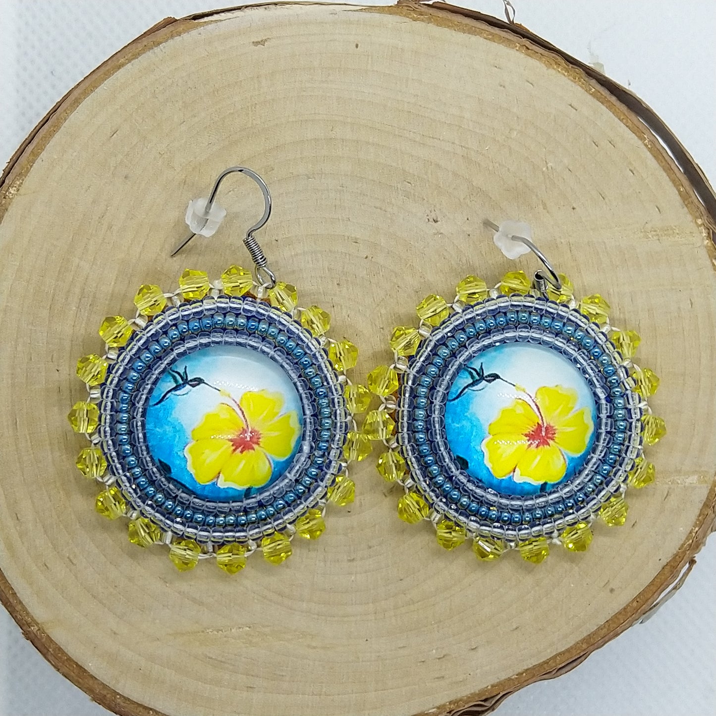 Earrings - Yellow Flower