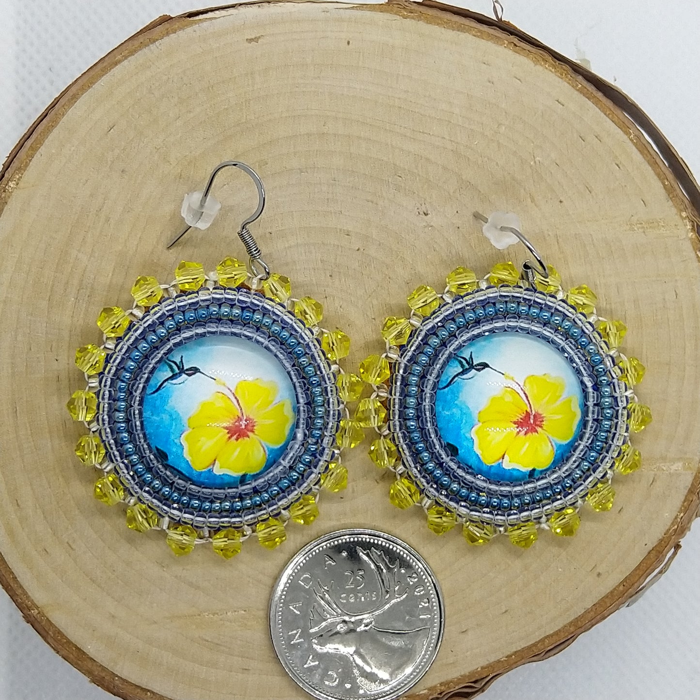 Earrings - Yellow Flower