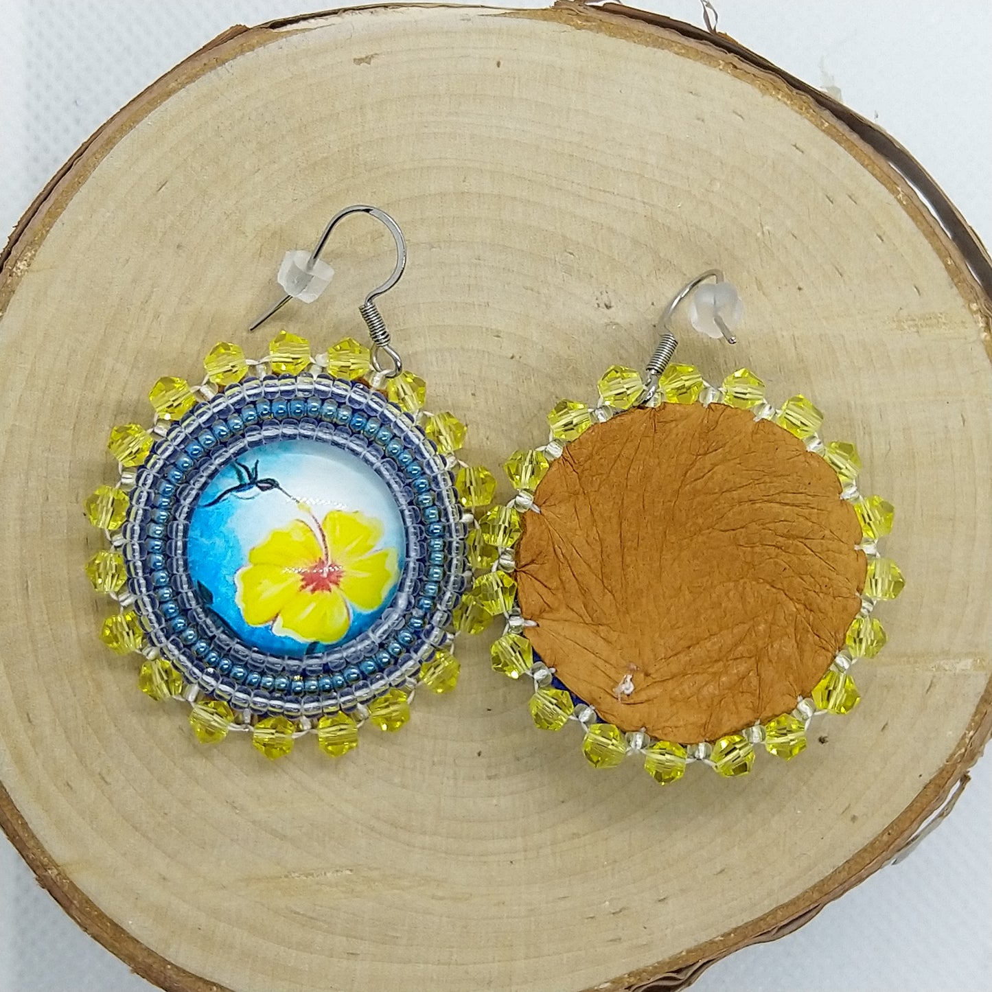 Earrings - Yellow Flower