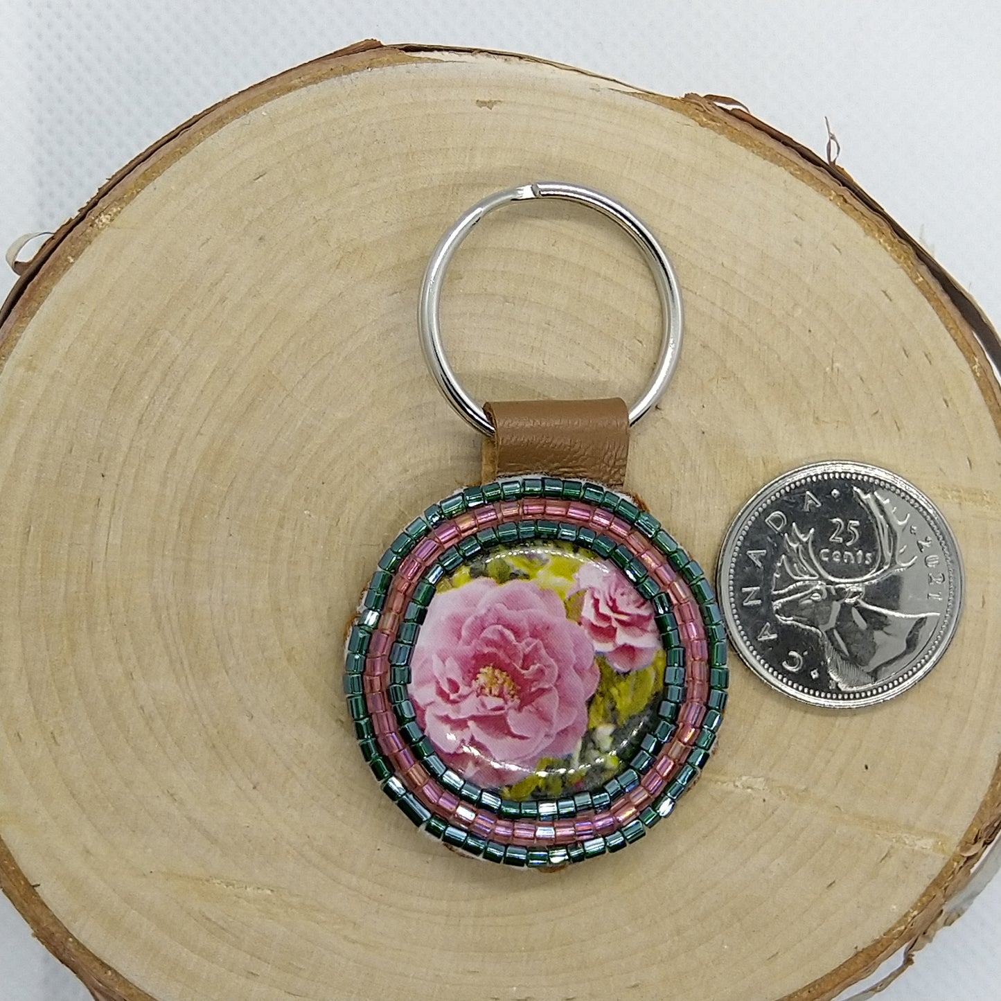 Keychain - Pink Rhododendron Flower