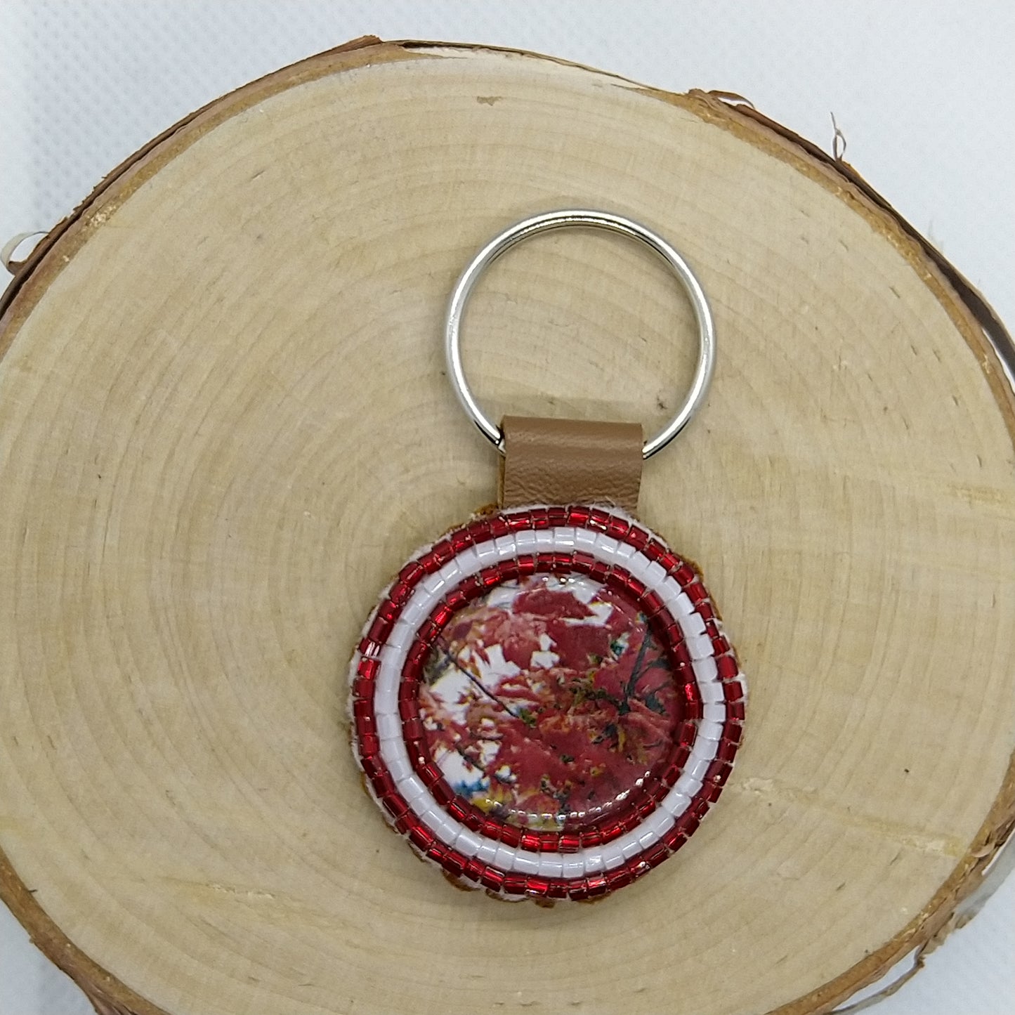 Keychain - Red Maple Leaves