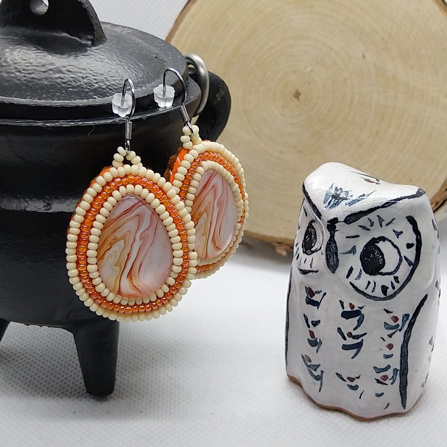 Earrings - Orange Twist