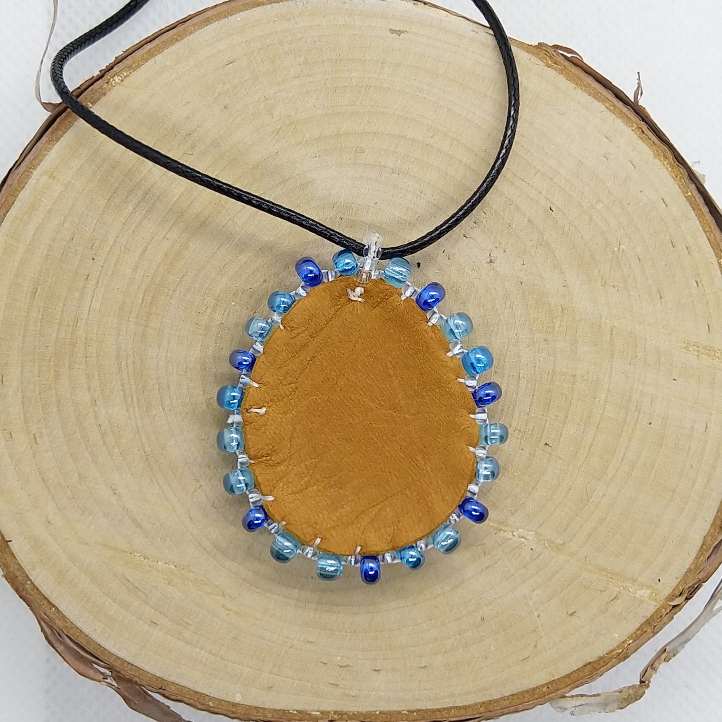 Necklace - Light blue and white mosaic